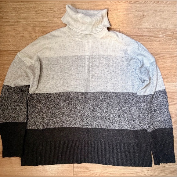 REITMANS Cashmere Blend Sweater - Grey Striped Color Block - Picture 2 of 6